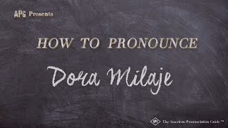 How to Pronounce Dora Milaje Real Life Examples [upl. by Hashum235]