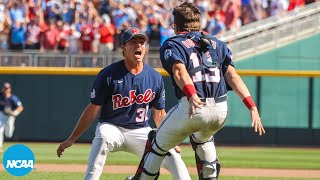 Ole Miss baseball wins firstever Mens College World Series title  Final out [upl. by Enybor]