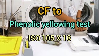 CF to phenolic yellowing test ISO 105 X 18 [upl. by Assitruc]