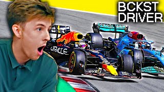 Russell amp Verstappen go WheelToWheel Live Reaction  Backseat Driver Highlights [upl. by Llertram]