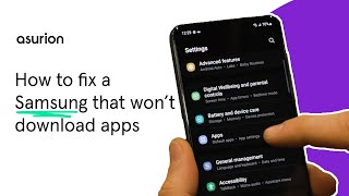 How to fix a Samsung phone that wont download apps  Asurion [upl. by Aenej55]