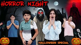 HORROR NIGHT  Halloween Special Horror House  Family Comedy Challenge  Aayu and Pihu Show [upl. by Charron]