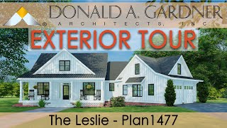 Angled modern farmhouse home plan with a familyfriendly floor plan  The Leslie [upl. by Elleniad]