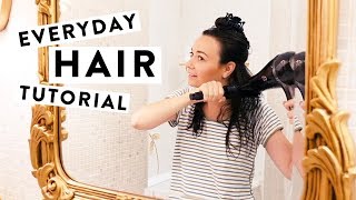 Everyday Hair Tutorial How I Blow Dry and Curl My Hair [upl. by Coray]