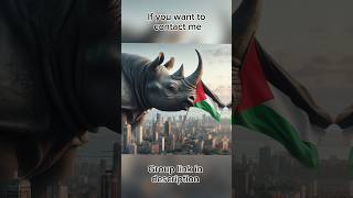 Black rhinoceros and Palestine palestine israel aicat aigallery aiimages viral ytshorts [upl. by Aikram]