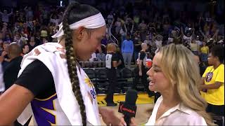 Dearica Hamby postgame sideline interview [upl. by Eicnarf]