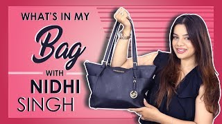 What’s In My Bag With Nidhi Singh  Bag Secrets Revealed  Exclusive [upl. by Hannahsohs]