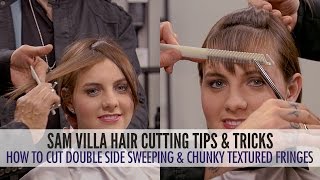 Double Identity Side Sweeping Fringe and Chunky Textured Fringe  2 Ways To Cut Bangs [upl. by Auqenahc]