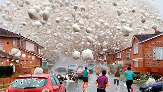 Massive destruction in Canada Baseballsized hail storm hit Calgary Alberta everyone is shocked [upl. by Ytsirc]