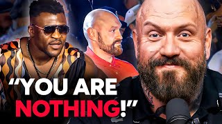 Ngannou THREATENS Tyson Fury 😂 Press Conference Reaction [upl. by Ettelra810]