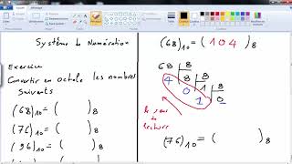 Exercice 4  Système de Numération convertir décimal en octal [upl. by Dorahs]