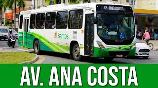 Avenida Ana Costa SantosSP  Movimentação de Ônibus 125 [upl. by Johnston463]