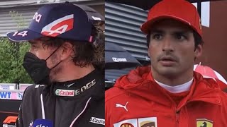 Drivers React live To Lando Norris High Speed Crash Carlos Sainz and Fernando Alonso  F1 Grid [upl. by Gainer]