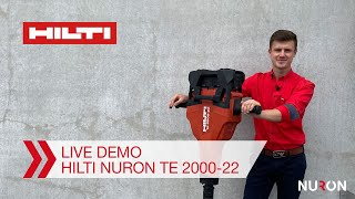 Demonstratie van Hilti Nuron TE 200022 draadloze breekhamer voor het breken van beton [upl. by Aynotal]