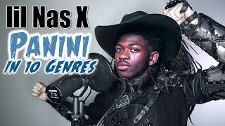 Lil Nas X  Panini Performed in 10 Music Genres [upl. by Anicnarf422]