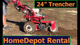 EQUIPMENT Home Depot 24quot Trencher Tool Rental Center [upl. by Harbour139]