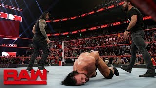 Roman Reigns and Seth Rollins save Dean Ambrose from 4on1 beatdown Raw Feb 25 2019 [upl. by Adao]