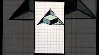 3D triangle and rectangle illusion drawing on graph paper 3ddrawing 3d illusion Myboringtimes [upl. by Lagiba]