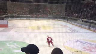 Cristobal Huet rappel Lausanne HC VS Kloten Flyers 140913 [upl. by Arron]