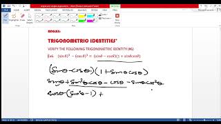 verifying Trigonometric Identities Ex6 [upl. by Salbu]