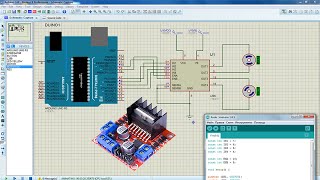 Driver l298 in Proteus  Driver l298n  l298n arduino [upl. by Shirk]