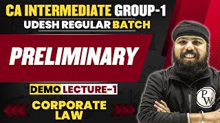 Corporate Law Preliminary CA Inter May24  Udesh Regular Batch  CA Intermediate [upl. by Zoie]