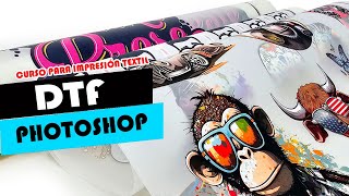 💥CURSO de DISEÑO GRAFICO para ESTAMPADO TEXTIL Archivo para DTF con Photoshop [upl. by Sucy]