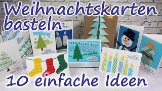 Weihnachtskarten basteln 10 einfache Ideen 🎅 [upl. by Soalokin]