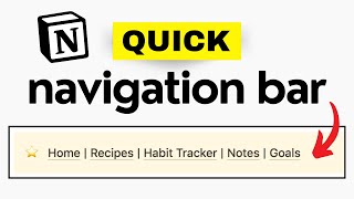 Dynamic Navigation Bar in Notion Do This NOW ⚡ [upl. by Orodisi]