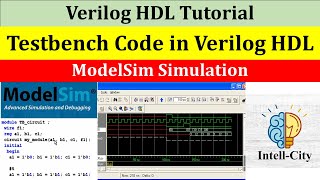 Writing Basic Testbench Code in Verilog HDL  ModelSim Tutorial  Verilog Tutorial [upl. by Ailedo]