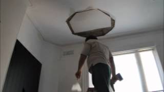 Plastering How To Repair Big Hole in The Ceiling P 1 [upl. by Andre]