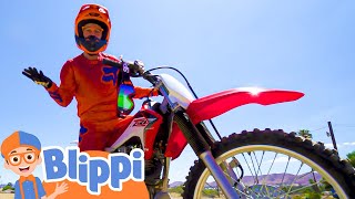 Blippi Explores a Motorcycle  Blippi  Learning Videos for Kids [upl. by Hoo626]