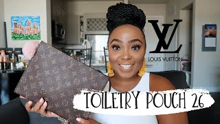 Louis Vuitton Toiletry Pouch 26 Honest Review  What Fits In My Bag  Morgan Monia [upl. by Kelcey270]