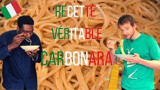 Recette véritable pâtes carbonara  Par un italien  et bonus meringue [upl. by Ariamoy]