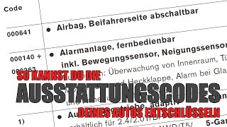 Ausstattungscodes über Fahrgestellnummer VIN FIN herausfinden entschlüsseln Auto VIN Decoder Online [upl. by Atsugua]