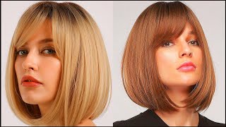 Top trending Bob With Curtains bangs haircutsHairstyles trends in 2024 [upl. by Gilmore]