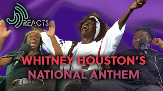 JRUMZ Squad Reacts 〣 Whitney Houstons National Anthem Reaction [upl. by Nareht]