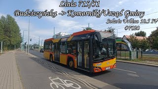 Poznan Linia 71551 Kierunek KomornikiUrząd GminySolaris Urbino 105 IV 7020 [upl. by Traggat]