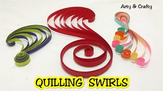 DIY 3 Quilling Swirls Paper Quilling Swirls Tutorial Basic Quilling for Beginners by Arty amp Crafty [upl. by Kandace]