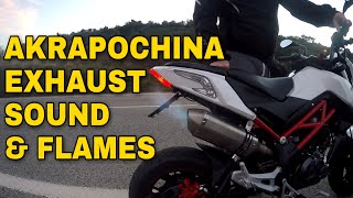 BENELLI TNT 125 AKRAPOCHINA EXHAUST SOUND amp FLAMES [upl. by Jordans]