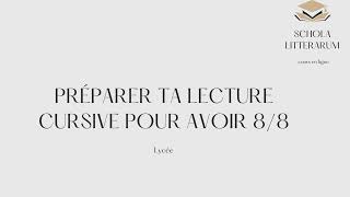 Préparer ta lecture cursive pour avoir 88 à loral de français [upl. by Ayahs34]