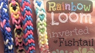 RAINBOW LOOM  Inverted Fishtail Bracelet  How To  SoCraftastic [upl. by Eittod]