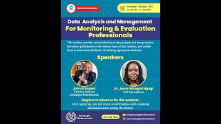 Introduction to Data Analysis and Management by Dr Joyce Wangari Ngugi ME Consultant [upl. by Trin]