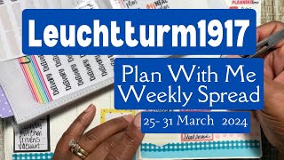 Leuchtturm1917 Plan With Me  25 thru 31 March 2024  No Sticker Kit [upl. by Silirama]