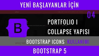 Bootstrap 5  Ders 4  Portfolio I Bootstrap Icons Collapse [upl. by Sualokcin585]