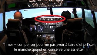 Vol en Boeing 737 expliqué et soustitré avec check list et remise de gaz [upl. by Ayadahs]