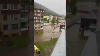 Flooding in Hanušovice Czech Republic  15092024 [upl. by Ingemar]