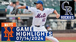 Mets vs Rockies 7142024  NY Mets Highlights  SNY [upl. by Amian]