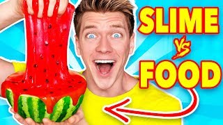 Making FOOD out of SLIME Learn How To Make DIY Mystery Slime vs Real Edible Candy Challenge [upl. by Aseel]