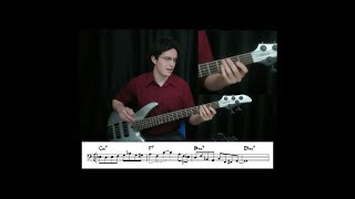 Cool Bass Licks 4  quotAutumn Leavesquot Major and minor 251 lick  Bass Guitar Lesson [upl. by Anairo707]